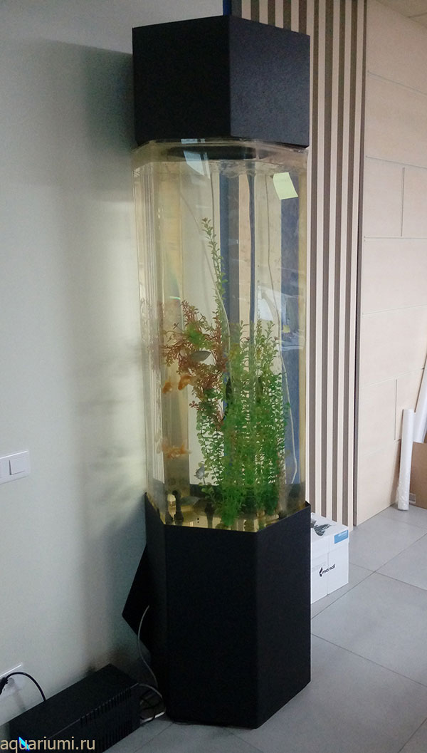 аквариум - башня шестигранник с внешним фильтром 